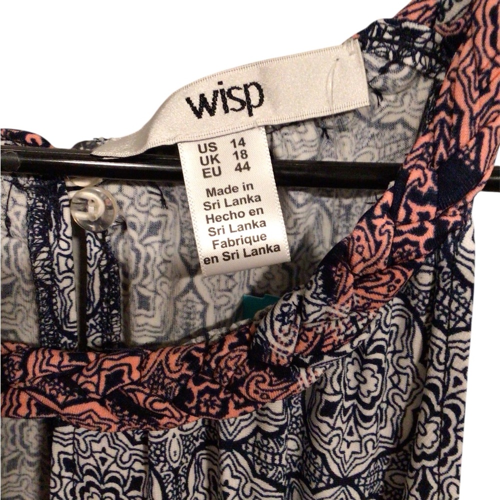 Wisp Dress Black Pink Women's Long Maxi Dress Geometric Halter Neck Size 14 - Picture 2 of 4
